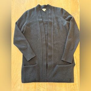 L.L. Bean Classic Black Open Front Cashmere Sweater M